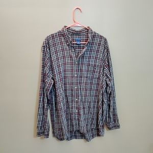 Women's XL Falls Creek Plaid Flannel Button Up Shirt 100% Cotton